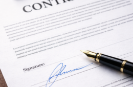 Signed contract and fountain pen