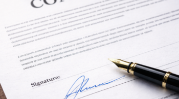 Signed contract and fountain pen