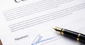 Signed contract and fountain pen