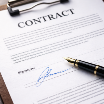Signed contract and fountain pen
